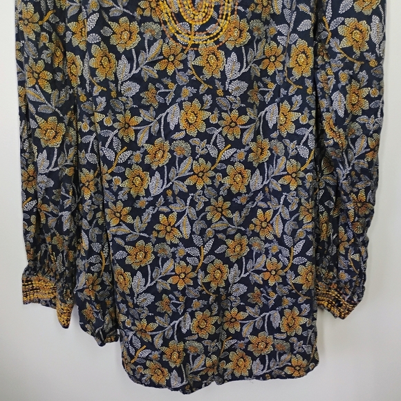 Pure Jill Long Sleeve Blouse Womens Plus 3X Embroidered Floral Boho Cottagecore - Picture 2 of 13